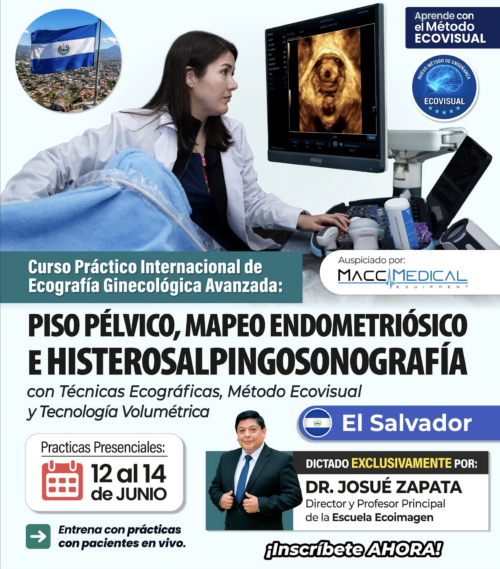 𝗖𝘂𝗿𝘀𝗼 𝗣𝗿𝗮́𝗰𝘁𝗶𝗰𝗼 𝗜𝗻𝘁𝗲𝗿𝗻𝗮𝗰𝗶𝗼𝗻𝗮𝗹 𝗱𝗲 𝗘𝗰𝗼𝗴𝗿𝗮𝗳𝗶́𝗮 𝗚𝗶𝗻𝗲𝗰𝗼𝗹𝗼́𝗴𝗶𝗰𝗮 𝗔𝘃𝗮𝗻𝘇𝗮𝗱𝗮: 𝐏𝐢𝐬𝐨 𝐏𝐞́𝐥𝐯𝐢𝐜𝐨, 𝐌𝐚𝐩𝐞𝐨 𝐄𝐧𝐝𝐨𝐦𝐞𝐭𝐫𝐢𝐨́𝐬𝐢𝐜𝐨 𝐞 𝐇𝐢𝐬𝐭𝐞𝐫𝐨𝐬𝐚𝐥𝐩𝐢𝐧𝐠𝐨𝐬𝐨𝐧𝐨𝐠𝐫𝐚𝐟𝐢́𝐚 con Técnicas Ecográficas, Método Ecovisual y Tecnología Volumétrica